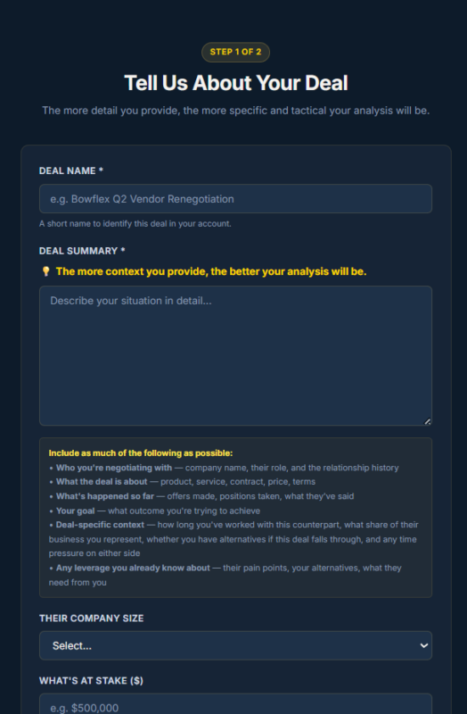 Academy of Business Negotiations Deal Analyzer Tool